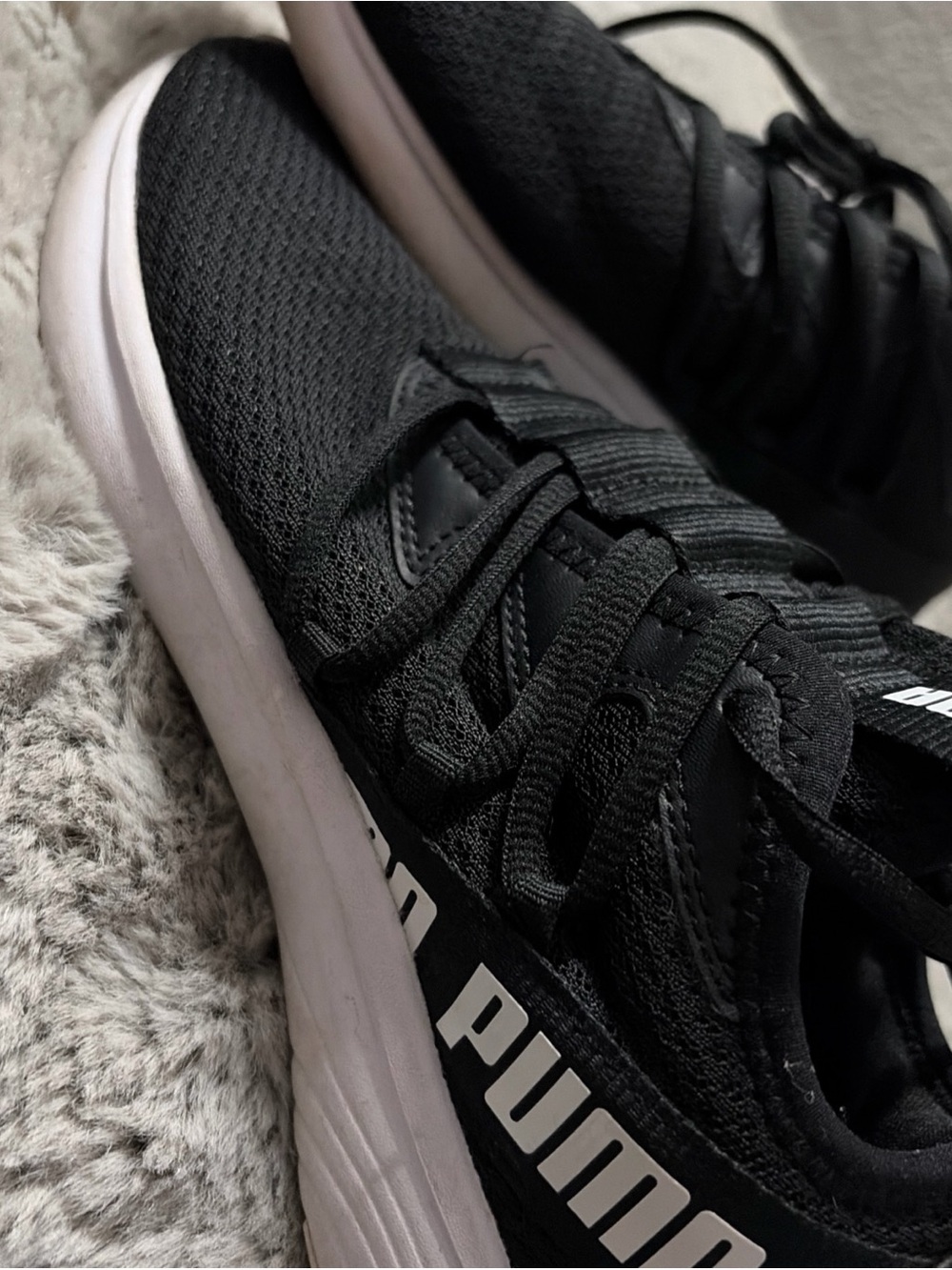 Puma Black Sneakers with White Accents